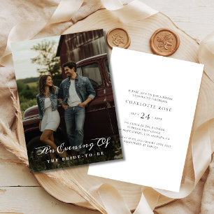 An Evening Of Wedding Modern Bridal Shower Photo Invitation