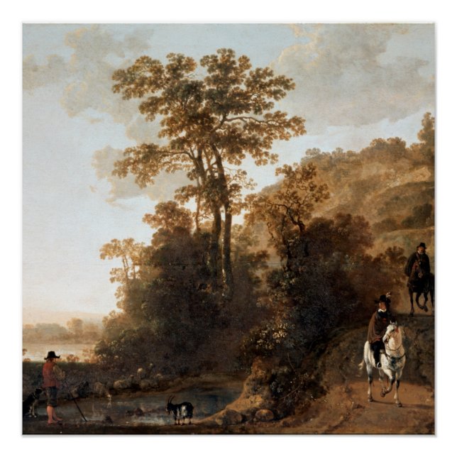 An Evening Ride near a River Aelbert Cuyp  Poster (Front)