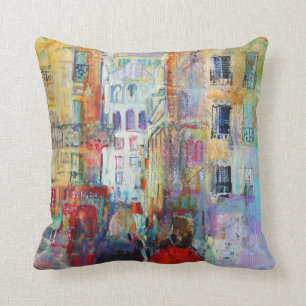 An Evening Walk to Sacre Coeur Cushion