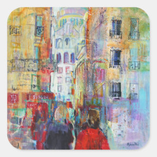 An Evening Walk to Sacre Coeur Square Sticker