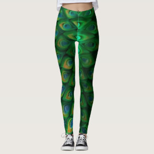 An excellent peacock colour mixing fantasy design leggings