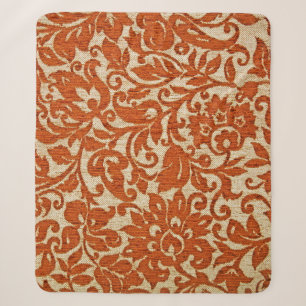 An exotic brown color Javanese floral pattern weav Sherpa Blanket