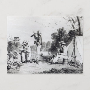 An exploring party invitation postcard