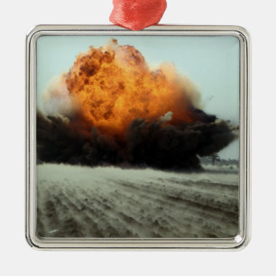 An explosion erupts metal tree decoration