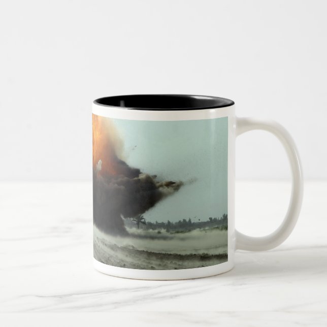 An explosion erupts Two-Tone coffee mug (Right)