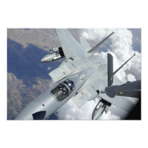 An F-15 Eagle pulls away from a KC-135 Photo Print