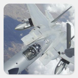 An F-15 Eagle pulls away from a KC-135 Square Sticker