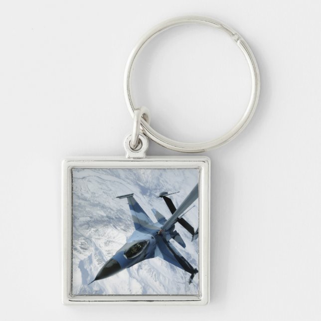 An F-16 Aggressor sits in contact position Key Ring (Front)