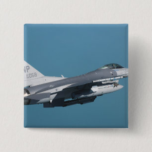 An F-16 Fighting Falcon in flight 15 Cm Square Badge