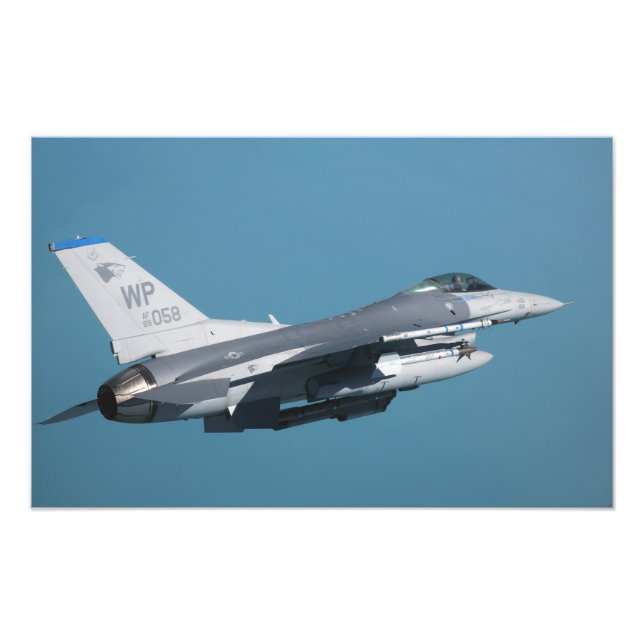 An F-16 Fighting Falcon in flight Photo Print (Front)