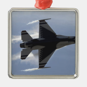 An F-16 Fighting Falcon pulls high G's Metal Tree Decoration