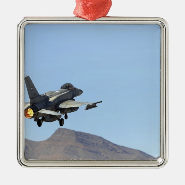 An F-16E from the United Arab Emirates Metal Tree Decoration (Front)