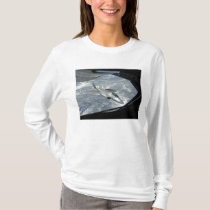 An F-22 Raptor banks away from a KC-135 T-Shirt