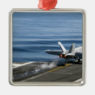 An F/A-18E Super Hornet Metal Ornament