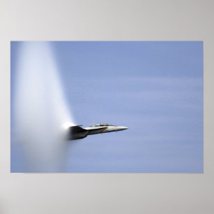An F/A-18E Super Hornet reaches the speed of so Poster