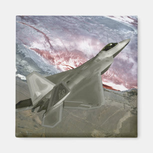 An F/A-22 Raptor flies a training mission Magnet