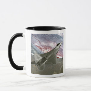 An F/A-22 Raptor flies a training mission Mug
