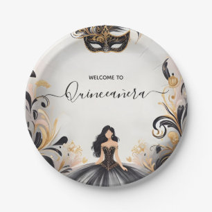 An Fancy Prom Mask Fun Masquerade Ball Quinceanera Paper Plate