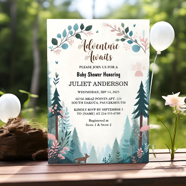 An Fun Wild Mother To Be Wood Woodland Baby Shower Invitation (Creator Uploaded)
