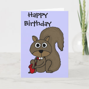 AN-Funny Squirrel Playing the Saxophone Card
