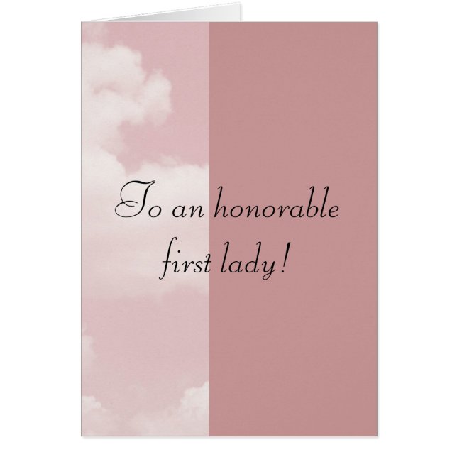 An honorable first lady (Front)