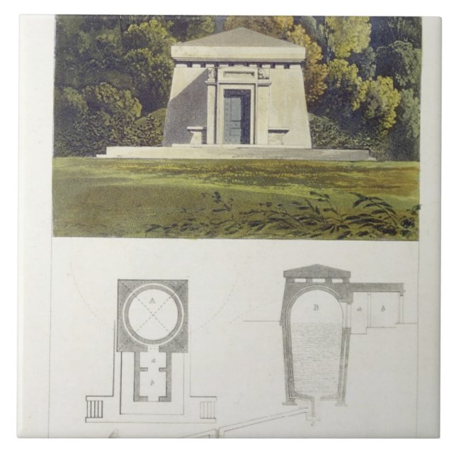 An Ice House, from Ackermann's 'Repository of Arts Tile (Front)