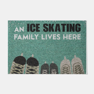 An Ice Skating Family Lives Here Doormat