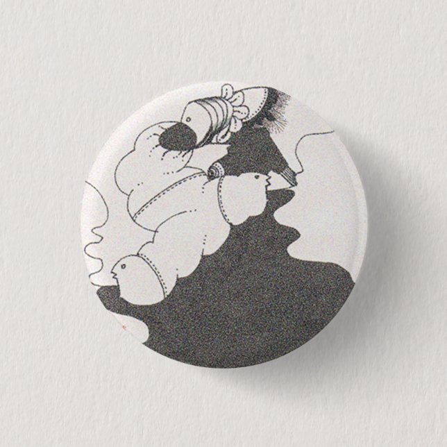 an illustrated can batch 3 cm round badge (Front)