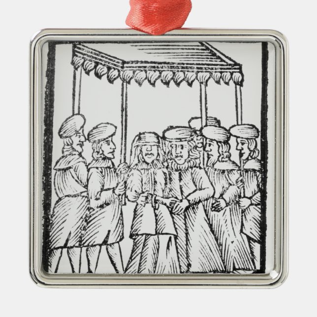 An illustration of a Jewish wedding Metal Ornament (Front)