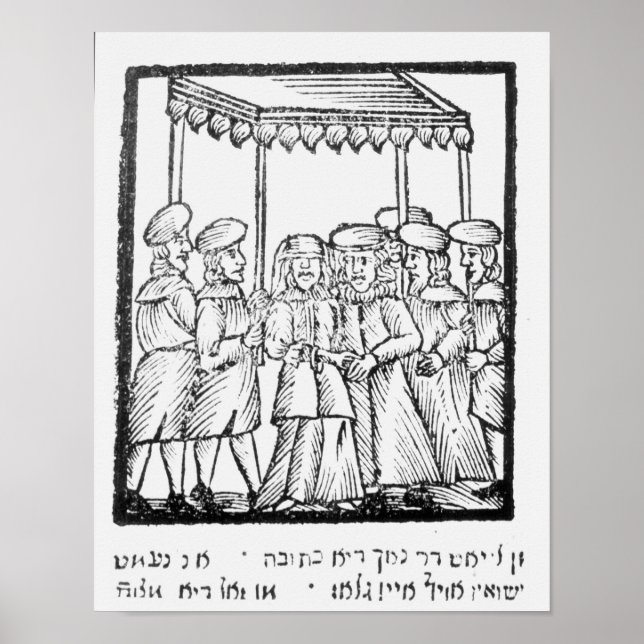 An illustration of a Jewish wedding Poster (Front)