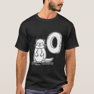 An illustration of letter O stand for Otter beside T-Shirt