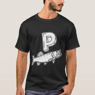 An illustration of letter P stand for pike T-Shirt