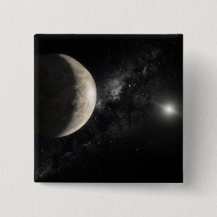 An illustration of Makemake 15 Cm Square Badge