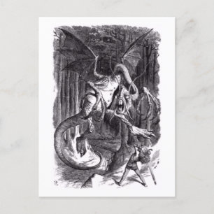  An illustration to the poem Jabberwocky. 1871  Postcard