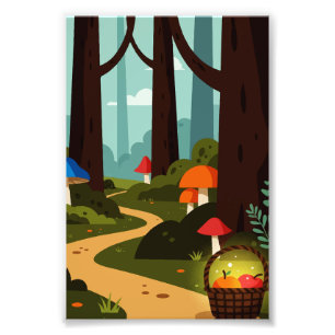 An imaginary forest scene photo print