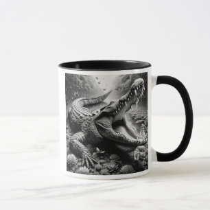 An impressive crocodile in a wild setting. mug
