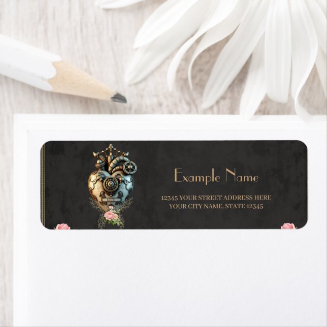  An impressive steampunk heart  Return Address Label (Insitu)