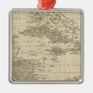 An index map metal tree decoration