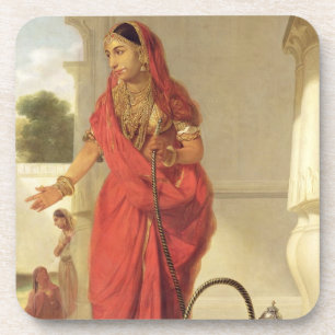 An Indian Dancing Girl with a Hookah, 1772 (oil on Coaster