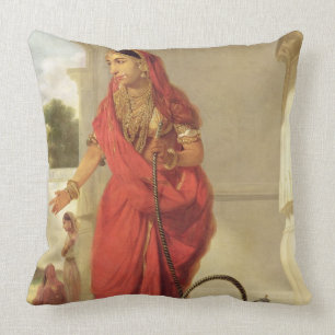 An Indian Dancing Girl with a Hookah, 1772 (oil on Cushion
