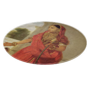 An Indian Dancing Girl with a Hookah, 1772 (oil on Cutting Board