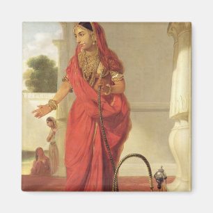 An Indian Dancing Girl with a Hookah, 1772 (oil on Magnet