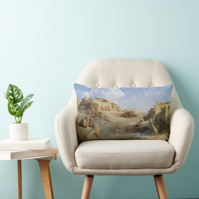 An Indian Pueblo, Laguna, New Mexico by Moran Lumbar Cushion (Chair)