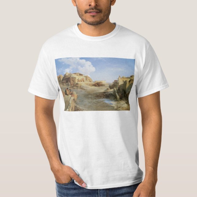 An Indian Pueblo, Laguna, New Mexico by Moran T-Shirt (Front)