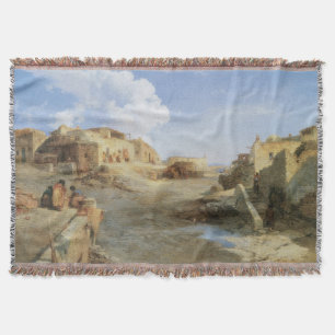 An Indian Pueblo, Laguna, New Mexico by Moran Throw Blanket