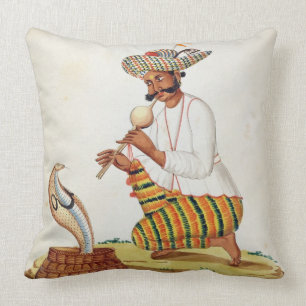 An Indian Snake Charmer with a Cobra, from a Frenc Cushion