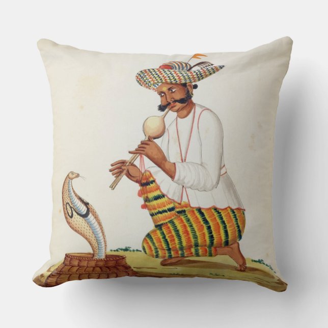 An Indian Snake Charmer with a Cobra, from a Frenc Cushion (Front)