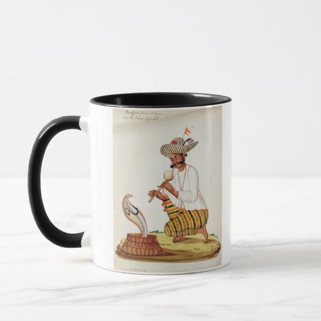 An Indian Snake Charmer with a Cobra, from a Frenc Mug (Left)