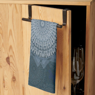 An initiation of the mass blue circle tea towel