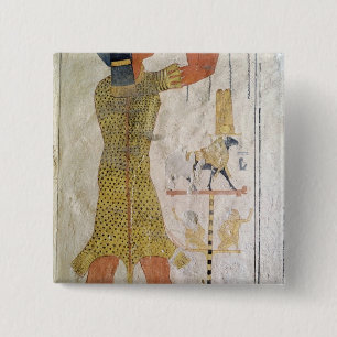 An Inmutef priest making an offering 15 Cm Square Badge